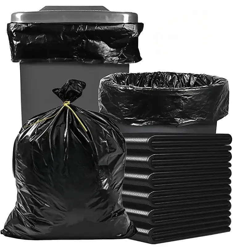 50PCS HEAVY DUTY LEAK-RESISTANT BLACK OVERSIZED BIN BAGS FOR HOME & OUTDOOR USE